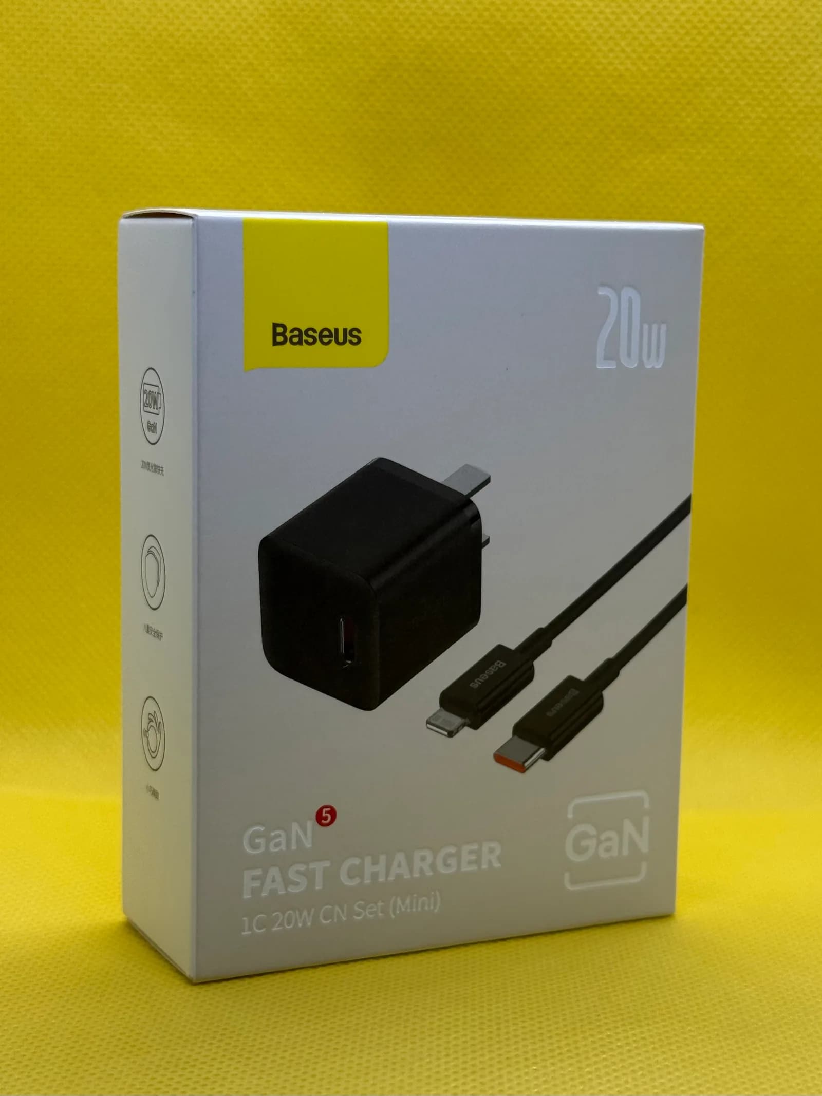 Baseus GaN5 Fast Charger 1C 20W CN Set Mini With Type C To iPhone Cable product image 1